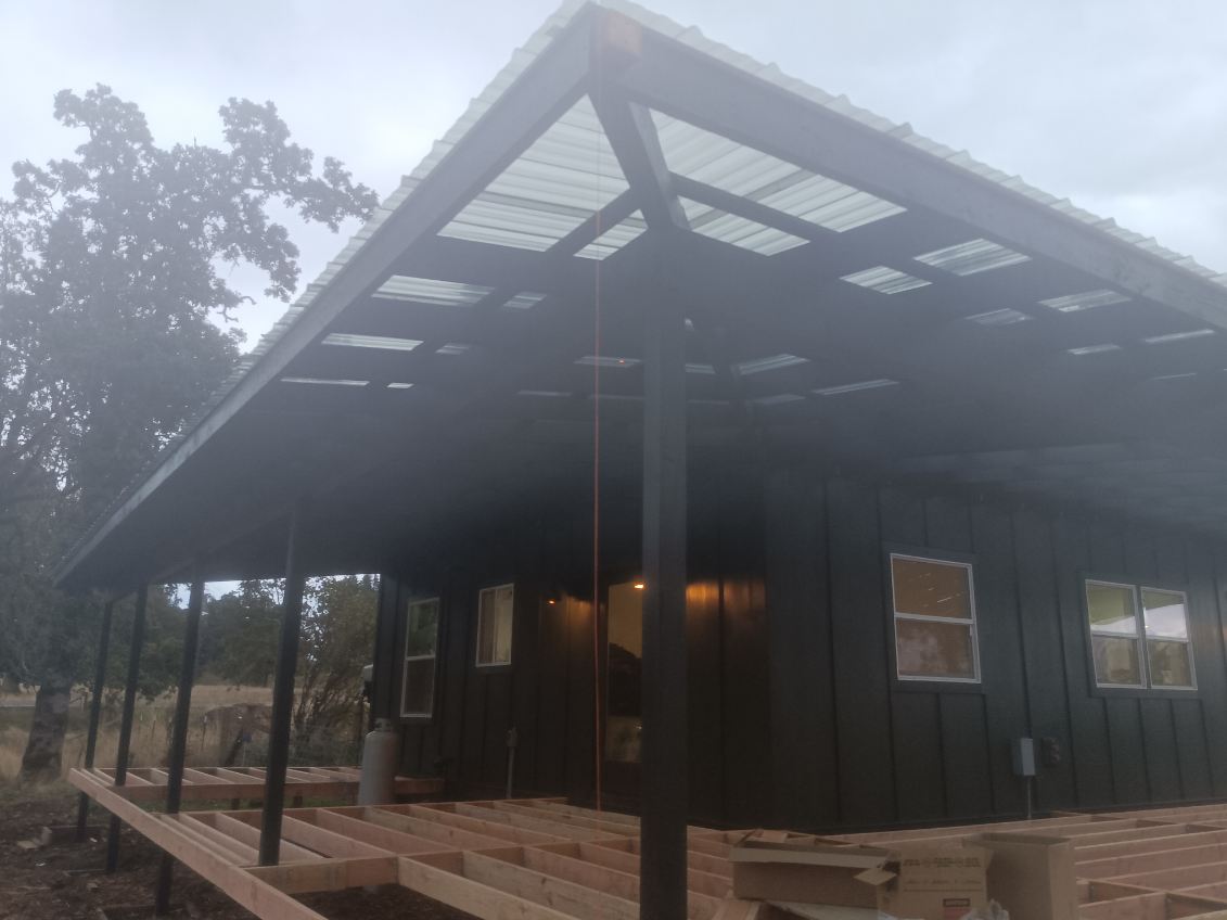 Covered wraparound porch under construction in McMinnville, Oregon by 360 Custom Construction, vetted by On Top Home Services