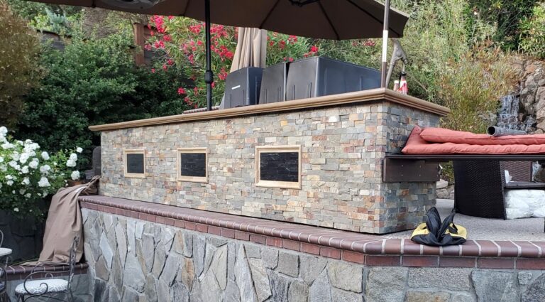 Outdoor Barbeque Stone Veneer Installation Salem Oregon